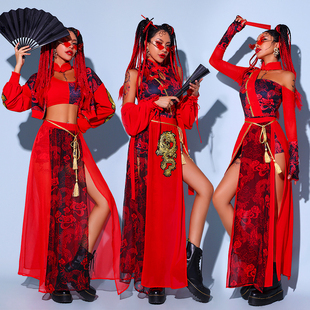 中国风女团演出服韩舞打歌，服街舞套装，性感爵士舞服装年会舞蹈服女