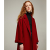 复古红色双面，呢羊毛大衣女秋冬装，韩版气质中长款毛呢外套