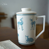 皇小小小鹿杯小兔，杯陶瓷水杯，便携茶杯办公室家用马克杯茶具