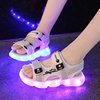 2023防水儿童发光凉鞋USB充电男女童带亮灯鞋led闪灯鞋夜光鞋带灯