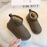 女童雪地靴2023冬季儿童，防滑保暖棉鞋，男童宝宝加绒加厚大棉靴