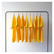 230克夏季纯色鲜黄色亮黄色圆领重磅纯棉短袖，t恤男女bf风情侣宽松