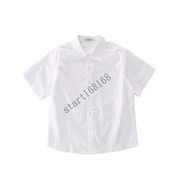 英伦学院风白色衬衫，男童短袖衬衣园服棉中小学，表演服儿童学院校服