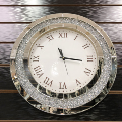 轻奢时尚装饰时钟客厅餐厅挂钟家用个性创意镶钻壁挂艺术钟表贴镜