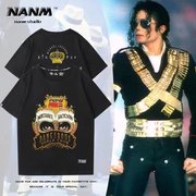 致敬Michael Jackson迈克尔杰克逊人像印花短袖男女夏复古高街T恤