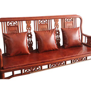 高档牛皮定制红木家具沙发，欧式真皮坐垫防滑中式加厚高密海绵椅垫