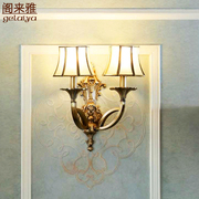 美式卧室床头壁灯现代简约 欧式复古客厅背景墙玄关灯具 全铜