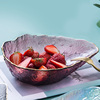 北欧ins沙拉碗玻璃日式创意甜点盘好看的透明金边网红蔬菜水果碗