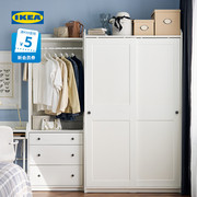 IKEA宜家HAUGA豪嘉滑门衣柜简约耐用收纳柜卧室柜挂衣小户型两门