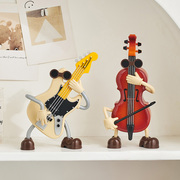 创意小提琴八音盒音乐盒桌面儿童房装饰摆件吉他高级感生日礼物