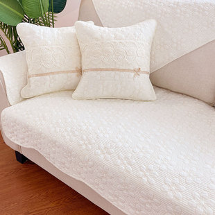 双面全棉梅花刺绣高档沙发，垫子四季通用纯棉坐垫防滑靠背巾