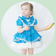 儿童泡泡袖西班牙公主裙夏季洛丽塔童装裙子蕾丝蓬蓬连衣裙