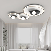 黑白极简吸顶灯北欧设计师艺术时尚客厅灯轻奢高级感卧室大厅灯具