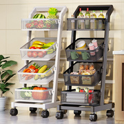厨房可移动小推车置物架水，果蔬菜篮子收纳筐家用落地多层储物架