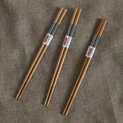 竹子筷子竹筷子家用日式螺纹竹筷情侣筷子10双装竹筷家用