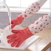 洗碗手套加绒冬季厨房，pvc乳胶劳保工作，洗衣专用防水家务清洁耐用