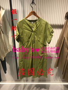 Lagogo拉谷谷2024年夏季草绿色连衣裙直筒裙女NALL333A61