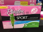 加拿大playtexsport倍得适运动游泳导管，卫生棉条96支姨妈卫生巾