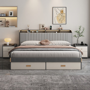 高箱气动储物床小户型榻榻米床主卧大床1.8m双人床现代简约板式床
