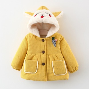 女宝宝棉衣冬装外套0一1-2-3岁韩版潮衣加厚洋气女童冬季保暖棉服