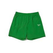 海外Reebok锐步绿色舒适宽松松紧腰女士运动裤训练短裤