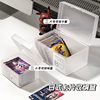 日式卡片收纳盒透明桌面名片杂物，带盖储物盒子塑料卡片办公整理盒