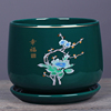中式花盆陶瓷带托盘大号家用简约个性创意加厚耐用绿萝专用盆