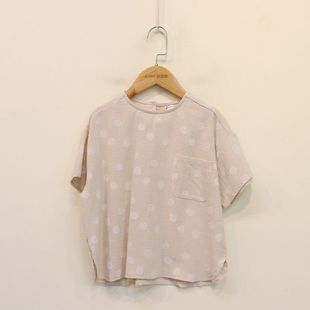 乔系列(乔系列)110-150夏装品牌，童装折扣麻棉系，男童短袖波点t恤洋气上衣