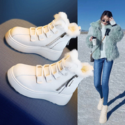 厚底雪地靴女鞋冬季加绒加厚保暖时尚2024棉鞋，冬鞋短靴马丁靴