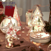 圣诞树微景观圣诞节礼物创意桌面led圣诞灯饰装饰摆设麋鹿小摆件