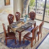 子一桌六椅大理石桌餐厅奢华长方形实木家具欧式餐桌饭桌家用客厅