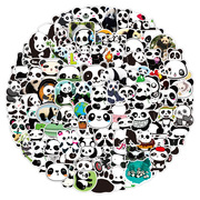 500枚中国风可爱大熊猫涂鸦贴纸儿童，玻璃水杯笔记本电脑吉他滑板，行李箱电动车头盔镜子手账文具装饰防水贴画