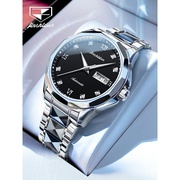 名牌瑞士全自动机械手表男款简约商务潮流高级感钢带男表十大