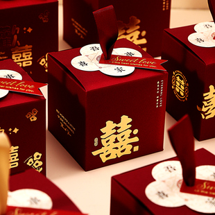 喜糖盒结婚2024中式高级手提糖果，婚礼订婚喜糖包装礼盒袋子空盒子