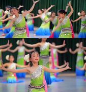 儿童傣族舞蹈服少儿孔雀舞演出服装，女童傣族鱼尾裙彩云之南舞蹈服