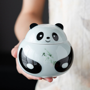 大熊猫茶叶罐单双罐礼盒硅胶圈密封陶瓷，储物罐子可爱伴手礼可定制