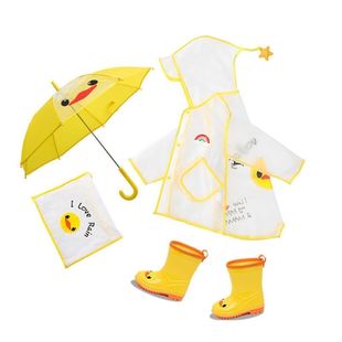 儿童雨衣雨伞雨鞋三件套防滑水鞋男儿童雨鞋雨具套装幼儿女童