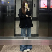 秋装西装外套女2025新款休闲女士黑色独特漂亮巨好看炸街小西服