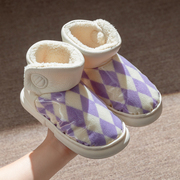 棉拖鞋儿童冬季包跟宝宝室内家居，防滑防水面加绒保暖女童拖鞋外穿
