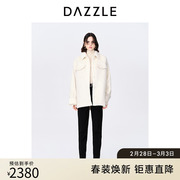 dazzle地素奥莱秋衬衫，式中长款马海毛混纺，毛呢大衣外套上衣女