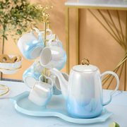 奢华金边水具套装客厅茶壶茶杯欧式高颜值陶瓷茶具乔迁结婚送礼