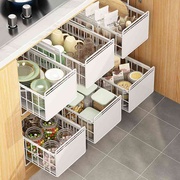 厨房下水槽置物架调料碗碟抽拉式多功能收纳架橱柜拉篮分层架家用