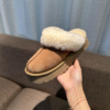 vanlu风靡2023冬季~高颜值雪地，靴~羊皮毛，一体厚底中跟毛毛拖鞋女