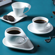 陶瓷咖啡杯套装纯白色骨瓷咖啡杯欧式创意，杯碟英式红茶杯奶茶杯碟