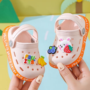 儿童凉拖鞋夏季2022小童，洞洞鞋包头婴幼儿，防滑软底女宝宝拖鞋