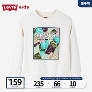 levis李维斯(李维斯)童装卫衣，23秋季中大童男女童图案印花套头上衣潮