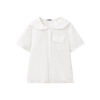 COCOTREE棵棵树青少年装夏季女童纯棉休闲白色短袖衬衫