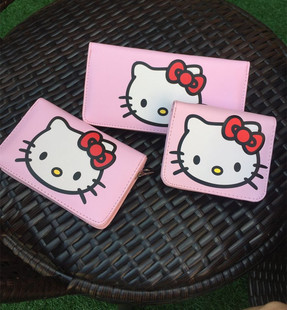 Hello kitty猫卡通钱包 韩版女生可爱动漫两折长短款拉链学生钱夹