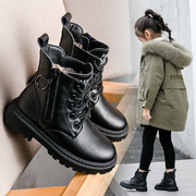 儿童马丁靴女童2021年冬季加绒加厚雪地靴保暖防水防滑男短靴