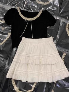 芭蕾风白色蓬蓬裙半身裙女装夏季小个子短裙甜美裙子A字裙蛋糕裙
